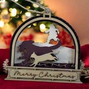 3/$20 Naughty Pets Layered Wood Ornament